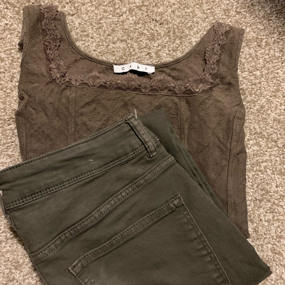 Divided jegging and Cabi tank combo